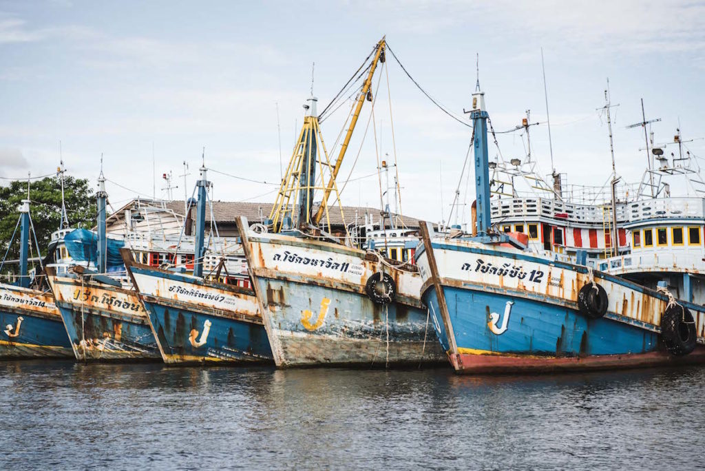 Thailand alte Fischerboote