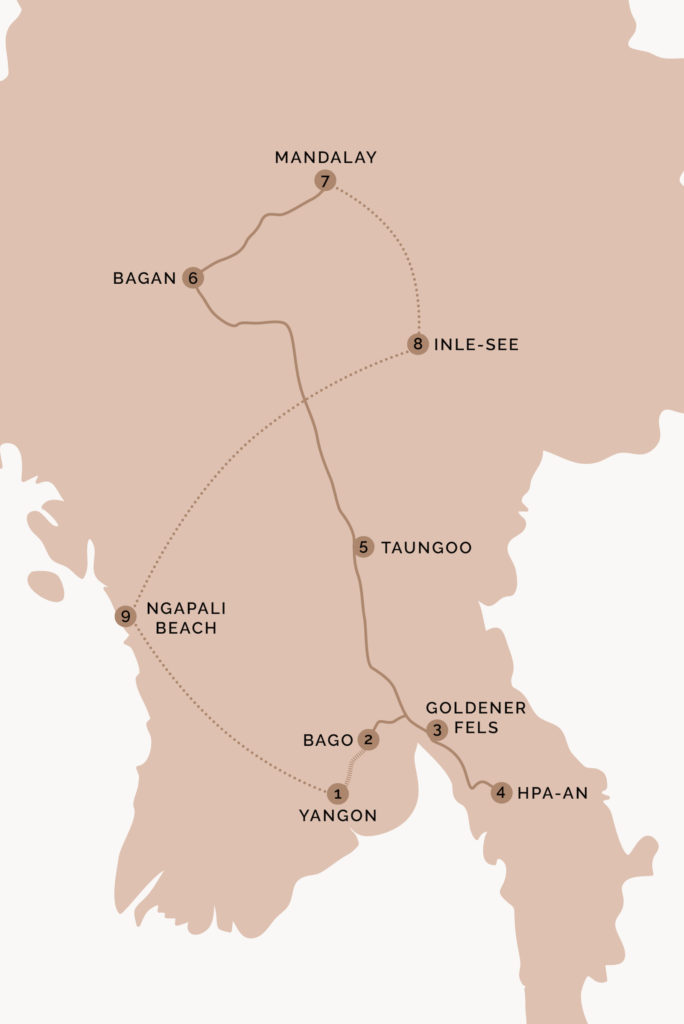 Myanmar Route Karte