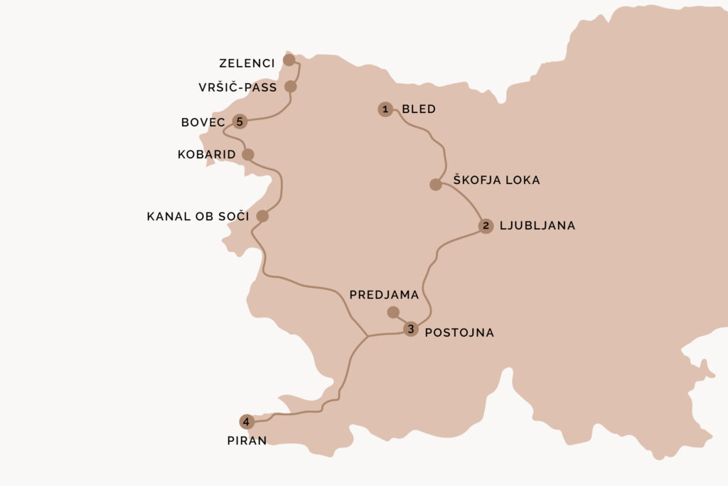 Slowenien Roadtrip Route